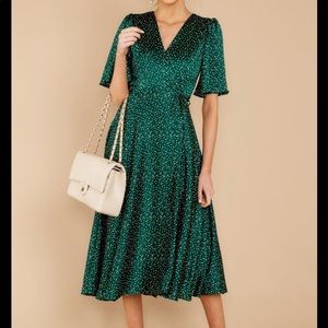 Green polka dot wrap dress size xxl